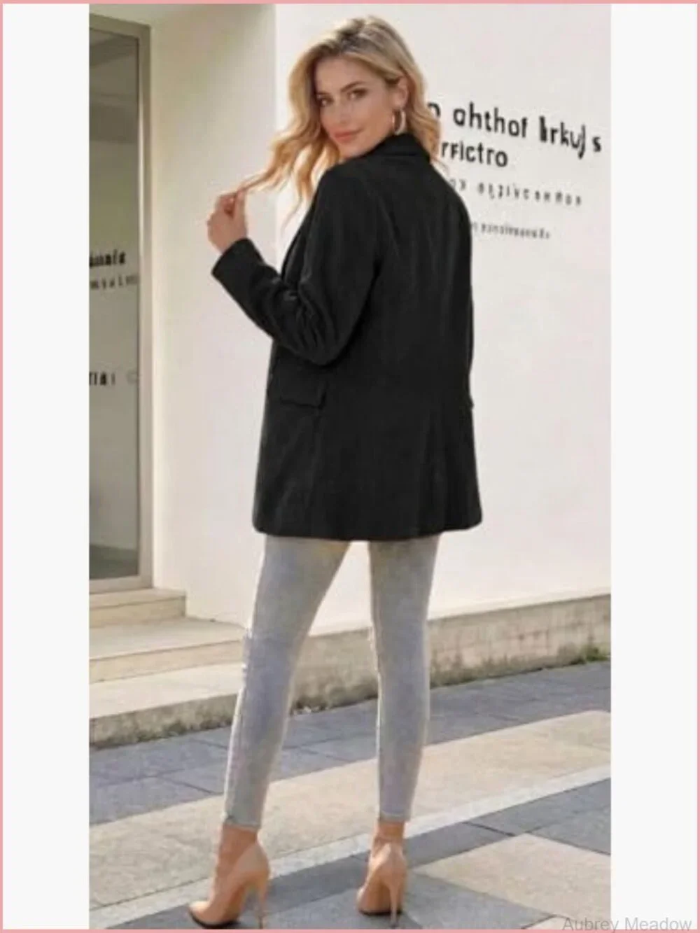 Long Sleeve Corduroy Blazer Notch Lapel Business Casual Dressy Suit Jacket